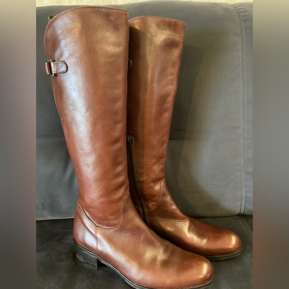 Sesto Meucci Women's Shoes Brown Leather Zip Up Knee High Fashion Boots Size 8.5 - Picture 7 of 16